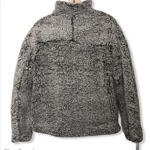 Altar'd State Wubby Sweater Gray Teddy Sherpa Quarter Zip pockets size S - Picture 8 of 12